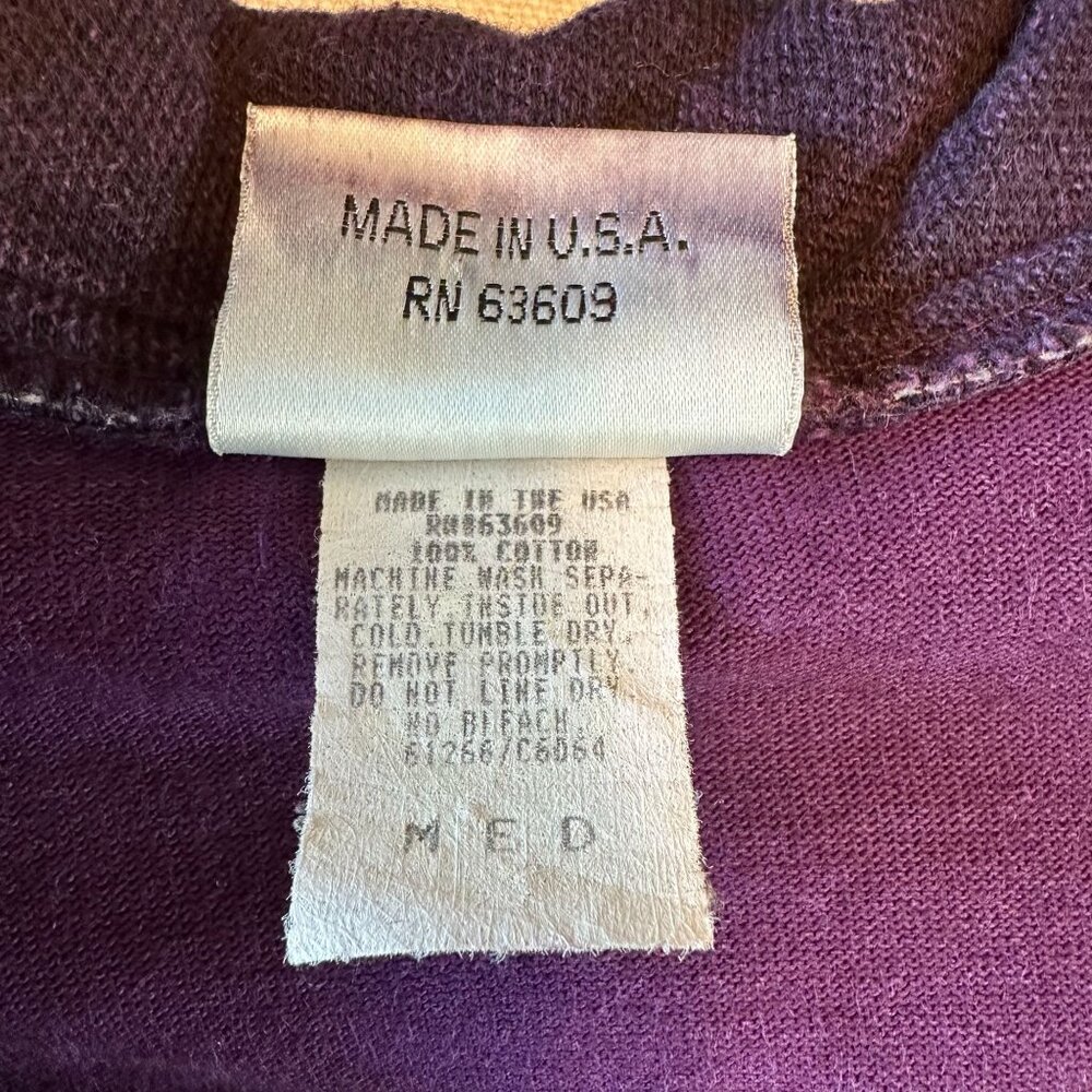 Vintage Mishi Womens Purple Pigment Dyed Button-Up Cardigan With Pockets Size M - Picture 7 of 7